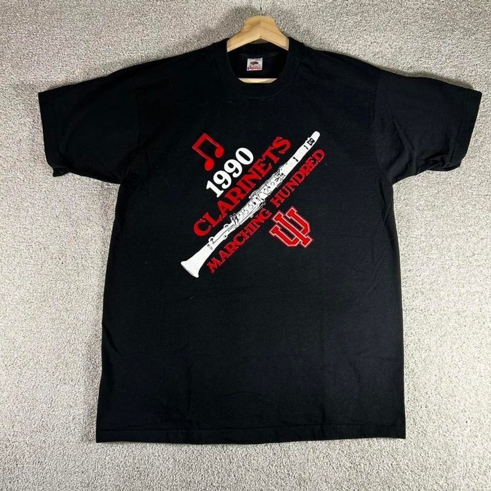 Vintage 1990 Indiana university Hoosiers IU clarinet band graphic college tshirt